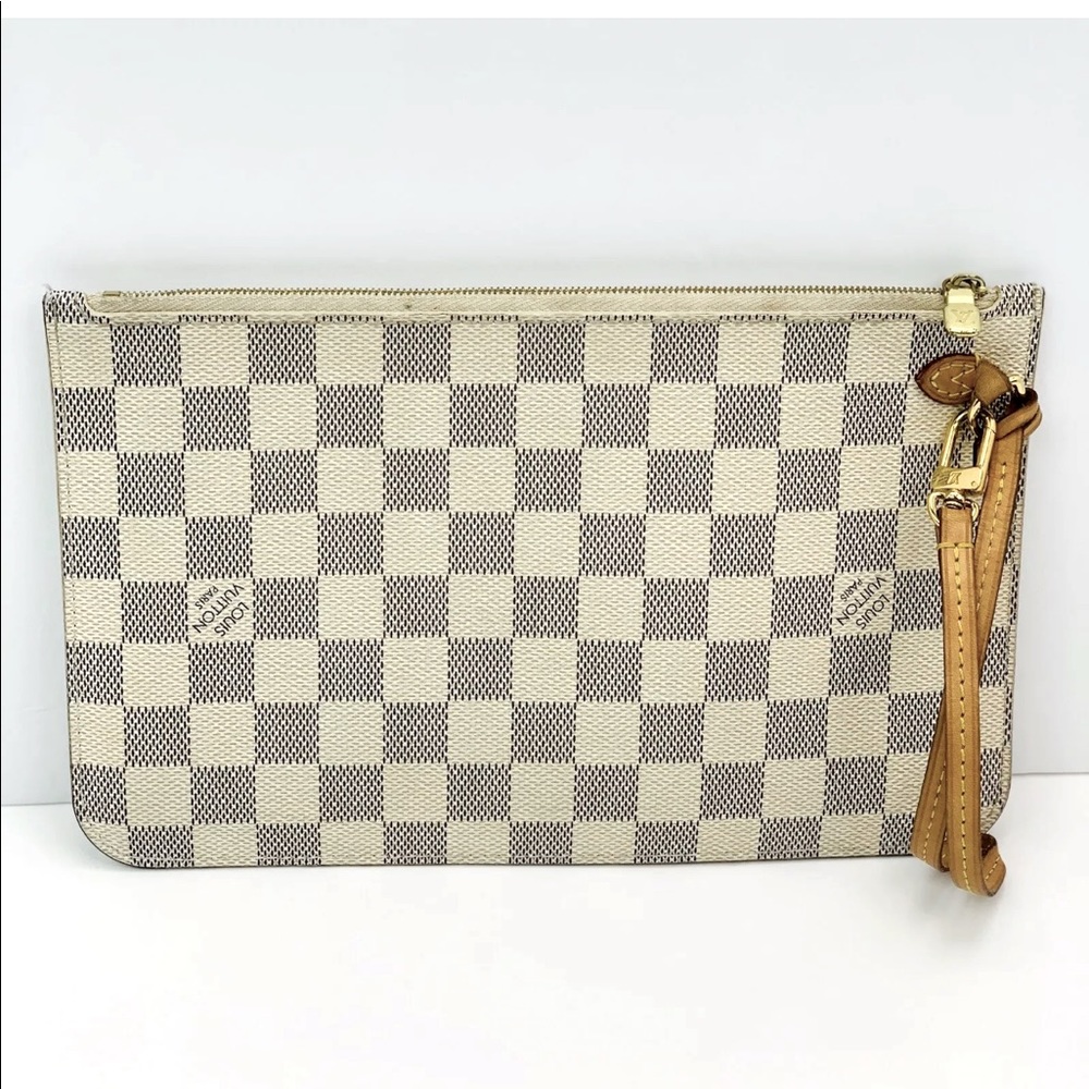 LOUIS VUITTON Pochette Damier Azur Authentic